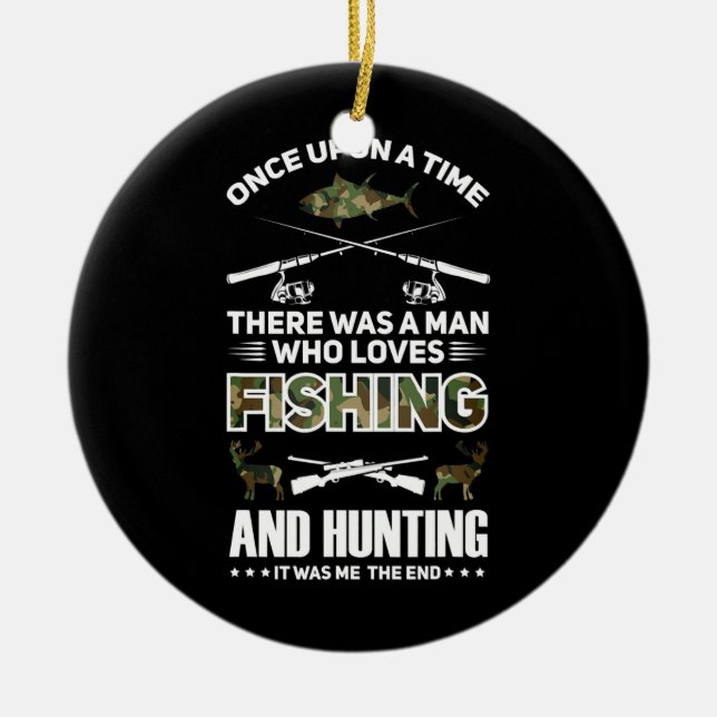 Vem som fiskade och jagade kärlek Det var jag Julgransprydnad Keramik (Framsidan)