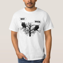 Vem som grammatikhumorugglor tee shirt