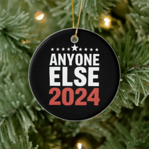 Vem som helst 2024 Val Kampanj politisk finess Julgransprydnad Keramik