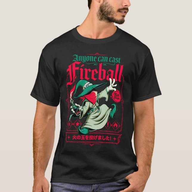 Vem som helst kan Cast Fireball Molotov-guiden T Shirt (Framsida)