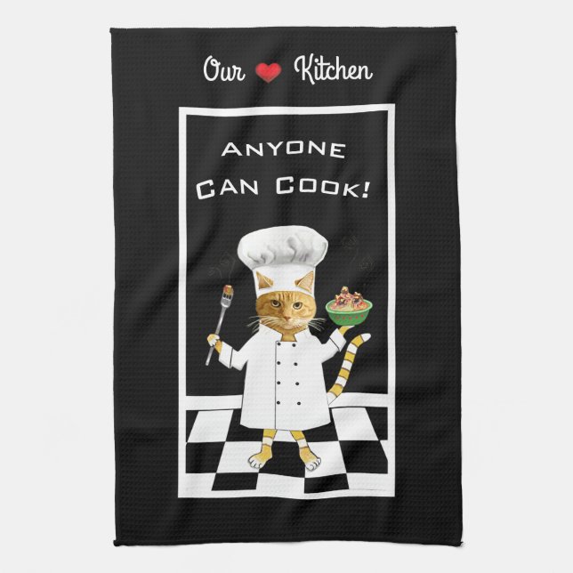 Vem som helst kan koka! All-Black Kitchen Towel Kökshandduk (Vertikal)