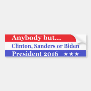 Vem som helst men Hillary, biden, slipmaskiner Bildekal