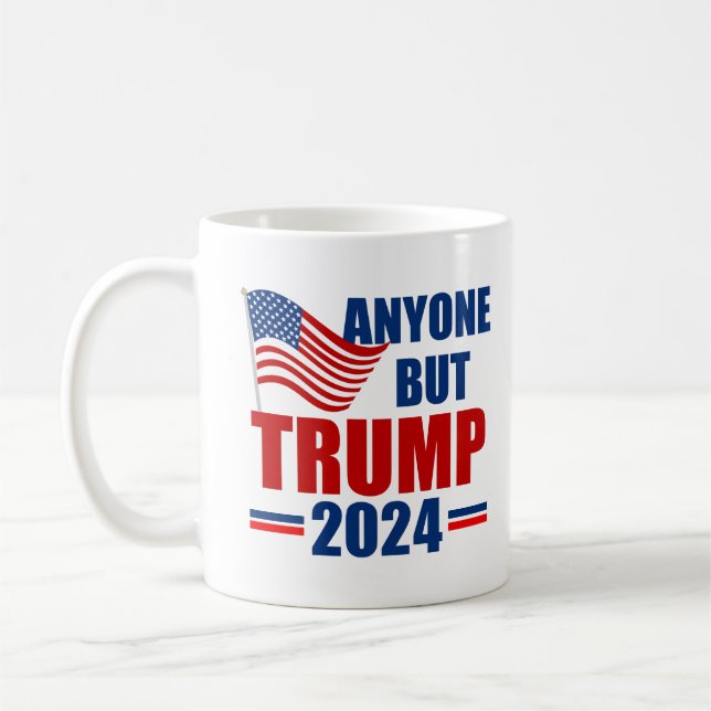 Vem som helst utom Trump Funny 2024 Val Kaffemugg (Vänster)
