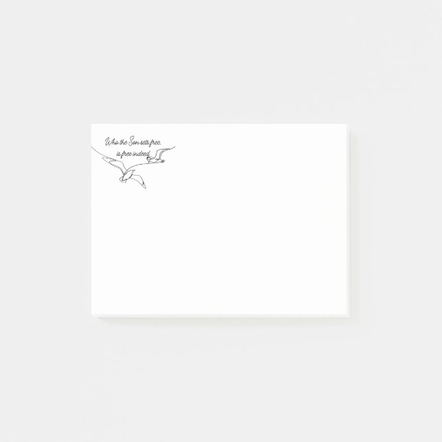 Vem Sonen frälser är verkligen fri Bibelvers Post-it Block (Framsida)