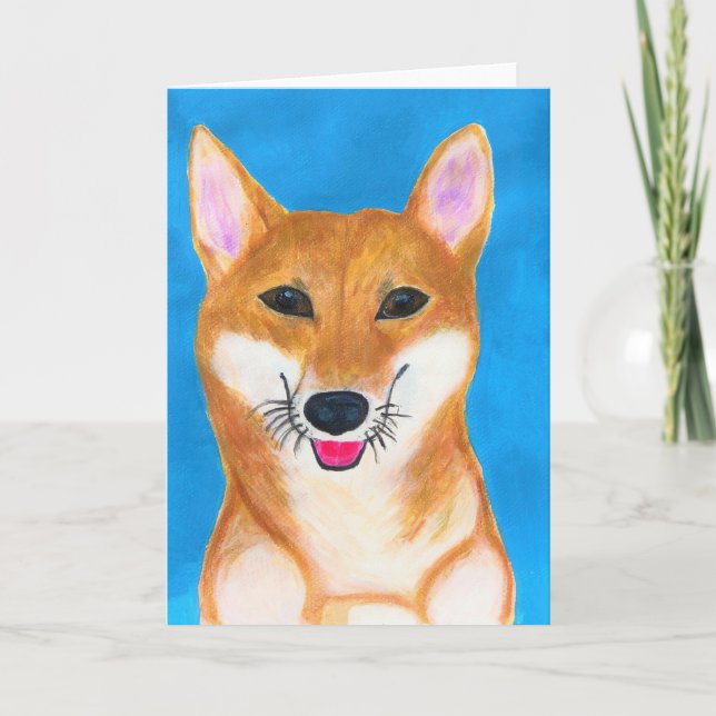 Vem sparade Shiba Inu Note Card<Blank Inside> Inbjudan (Framsida)