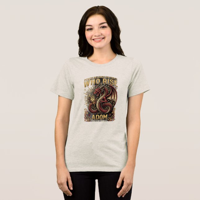 Vem stiger ADOM Drak-T-Shirt T Shirt (Framsida Full)