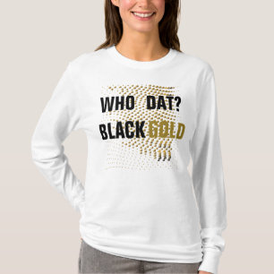 Vem? Svarta guld hjärtan Tee Shirt