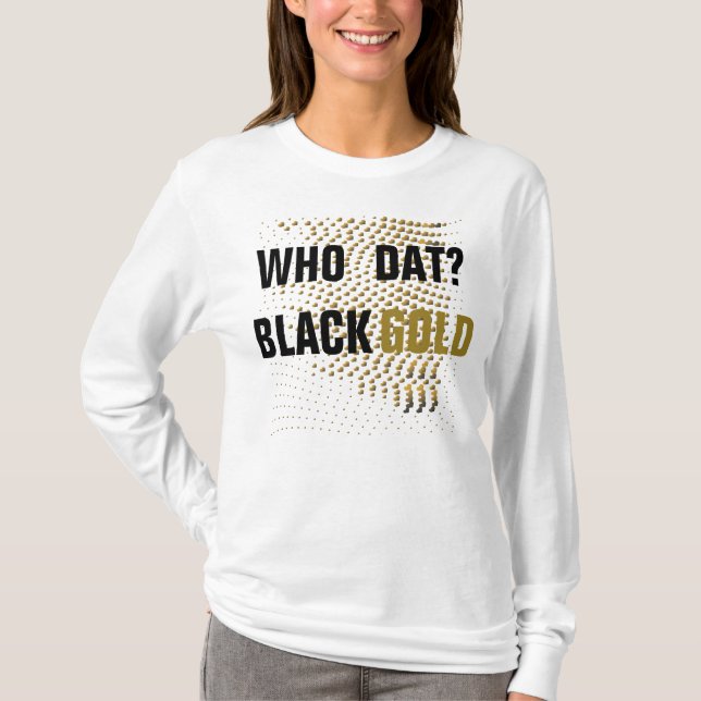 Vem? Svarta guld hjärtan Tee Shirt (Framsida)