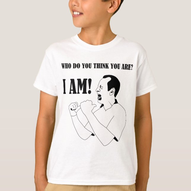 Vem tänker du dig är? - I-FÖRMIDDAG! Kastare Tee Shirt (Framsida)