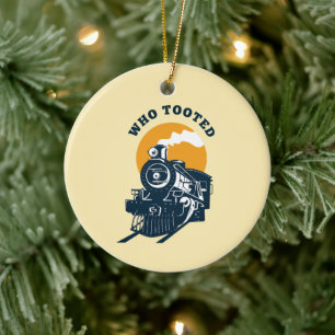 Vem tog lokomotivet Tåg Ingenjör & Railroad Julgransprydnad Keramik