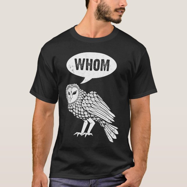 Vem Ugglor uggla  fågel fans fågelskådare T Shirt (Framsida)