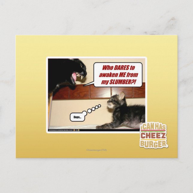 Vem vågar väcka mig? vykort (Framsida)
