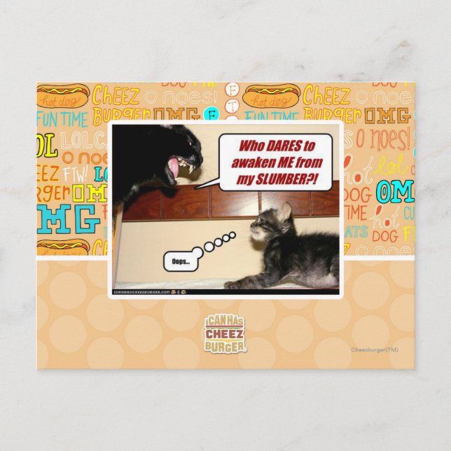 Vem vågar väcka mig? vykort (Framsida)