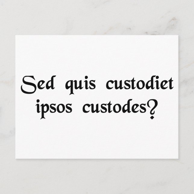 Vem vaktar väktarna? vykort (Framsida)