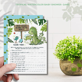 Vem vet blivande mamman bäst? Dino Baby Shower-lek Inbjudningar