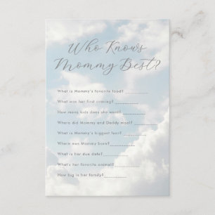 Vem vet mamma bäst Cloud Nine Baby Shower  Tilläggskort