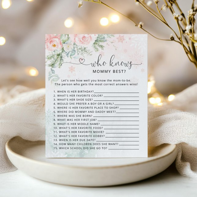 Vem vet mamma bäst Vinter rosa eucalyptus-spel (Skapare uppladdad)