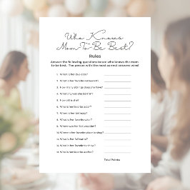 Vem vet mamman bäst? Baby Shower-lek Brevhuvud