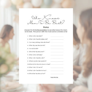 Vem vet mamman bäst? Baby Shower-lek Brevhuvud