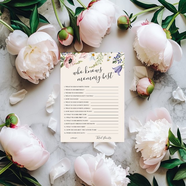 Vem vet mamman bäst? Baby Shower spelkort Inbjudningar (Skapare uppladdad)