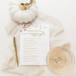 Vem vet mamman bäst Höst Baby Shower-spel Inbjudningar