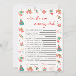 Vem vet mamman bäst jul baby shower-kort inbjudningar