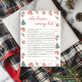 Vem vet mamman bäst jul baby shower-kort inbjudningar