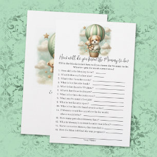 Vem vet mamman bäst Valp Baby Shower Spelkort Brevpapper