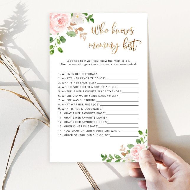 Vem vet mammans bästa babyduschspel (Skapare uppladdad)