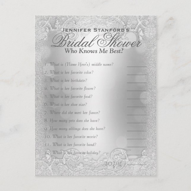 Vem vet om mig? | Silver Elegance Vykort (Framsida)