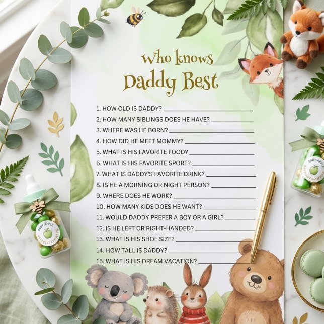 Vem vet pappa bäst baby shower lek (Skapare uppladdad)