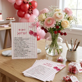 Vem vet pappa bäst Körsbär Rosa Rosett Röd Retro