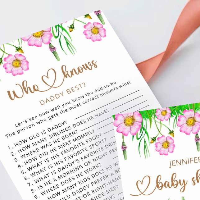 Vem vet pappa bäst, vildblommor, babyduschspel (Skapare uppladdad)