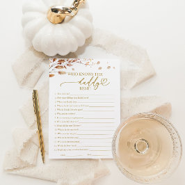 Vem vet pappan bäst Höst Baby Shower-spel Inbjudningar