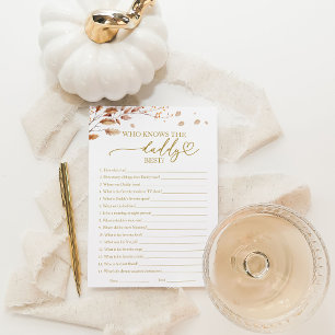 Vem vet pappan bäst Höst Baby Shower-spel Inbjudningar