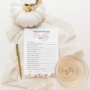 Vem vet pappan bäst Höst Baby Shower-spel Inbjudningar