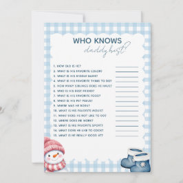 Vem vet pappas hemligheter Vinter Baby Shower Lek Inbjudningar