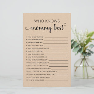 Vem vet vad Mamma vet bäst? Anpassat Baby Shower-s