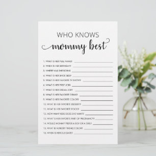 Vem vet vad Mamma vet bäst? Anpassat Baby Shower-s