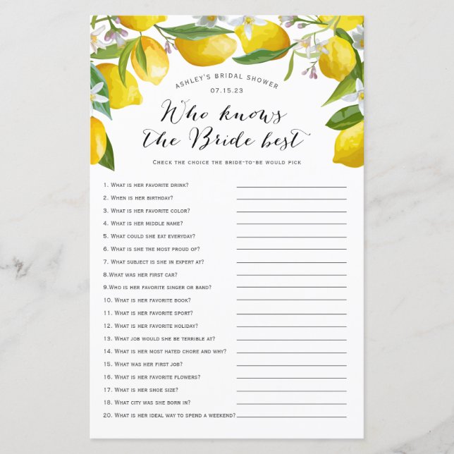 Vem vet vad som är bäst, Lemon Möhippa-spel (Framsida)