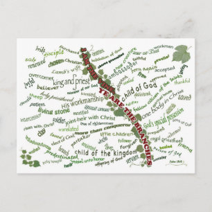 Vem vi är i Kristus - 85 namn Gud ge för oss Vykort