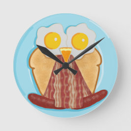 Vem vill ha frukost? Uggla Clock Rund Klocka
