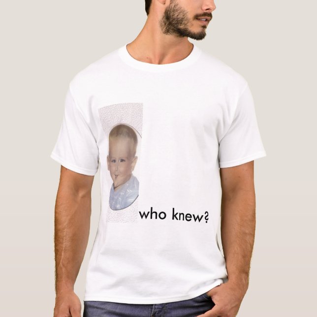 vem visste, långt bögen tee shirt (Framsida)