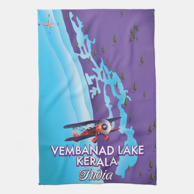 Vembanad Lake, Indien resaffisch Kökshandduk (Vertikal)