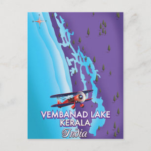 Vembanad Sjö ,Indiens reseaffisch Vykort