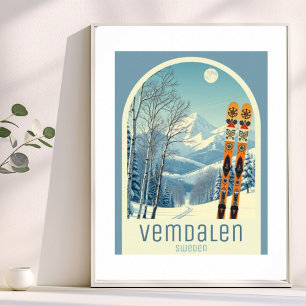 Vemdalen Härjedalen Sverige skidort Affisch