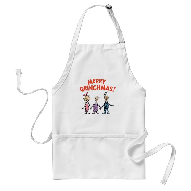 Vems håller hand Glad Grinchjul Förkläde (Framsidan)