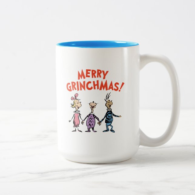 Vems håller hand Glad Grinchjul Två-Tonad Mugg (Höger)
