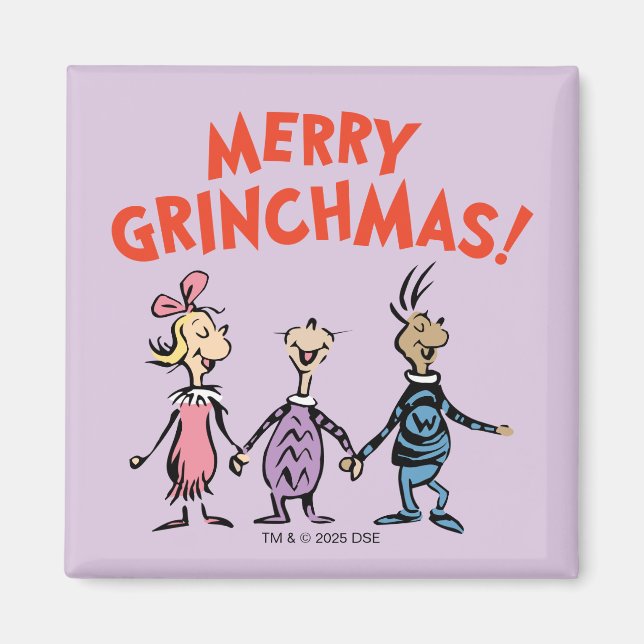 Vems håller hand Glad Grinchmas Magnet (Framsidan)