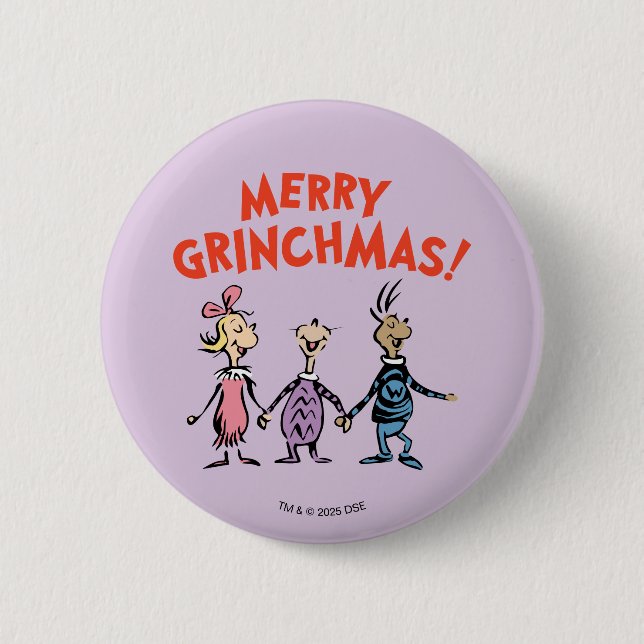 Vems håller händer Glad Grinchmas Knapp (Framsida)